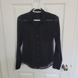 Guess Sheer Black Shirt, Size XXS